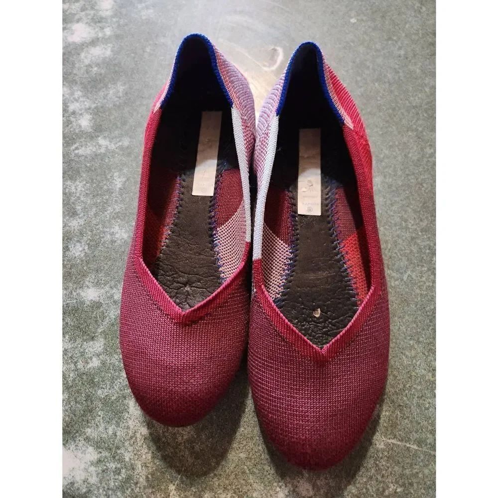 Rothy’s Berry Colorblock Round Toe Flats sz 7.5 no insole